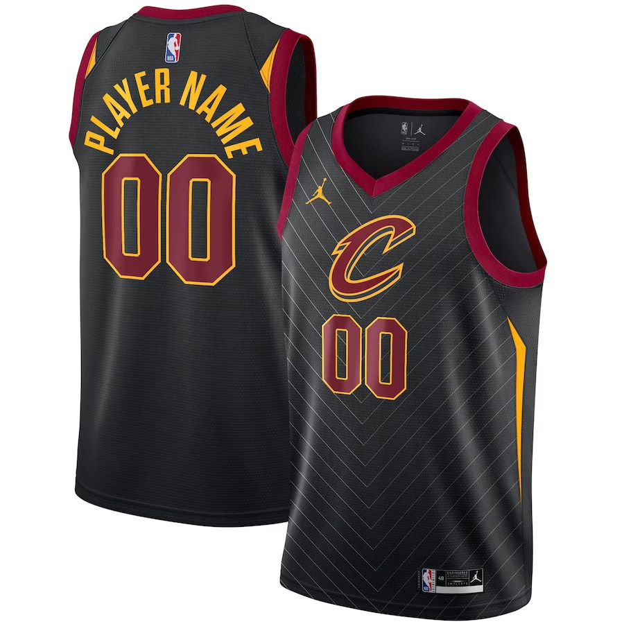 Men Cleveland Cavaliers Jordan Brand Black Swingman Custom NBA Jersey->customized nba jersey->Custom Jersey